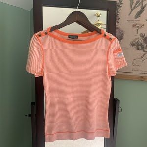Lauren Ralph Lauren Orange Striped Tee